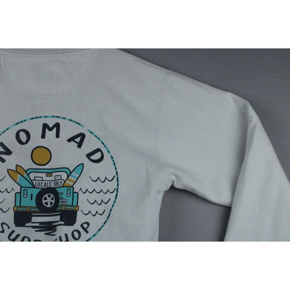 Blue 84 Nomad Surf Shop Sweater XS White Large Logo Back Sweater Surfing Beach - Picture 11 of 16